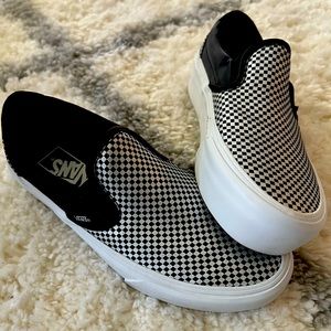 Glitter Checkered Platform Vans✨